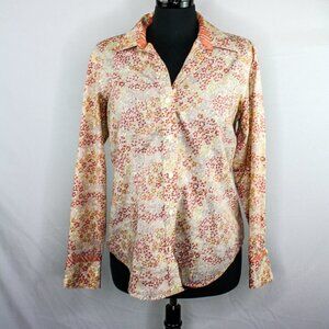 Van Heusen Button Down Top Pink Floral Siz…